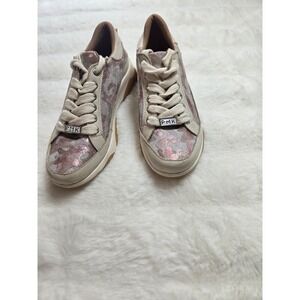 PMK Argentina Womens Leather Metallic Pink Camo Platform Sneakers Size 37